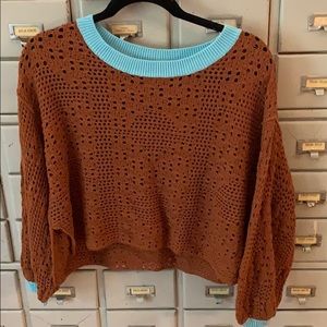 Free People cropped crocheted sweater